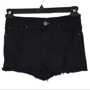 Sneak Peek Distressed Black Jean Shorts Size Med